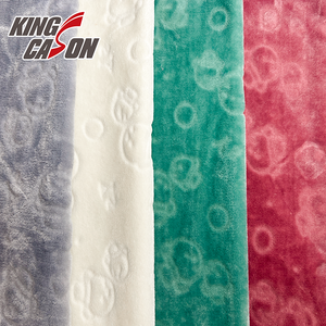Kingcason 100% Polyester Siêu Mềm Thoải Mái Phổ Biến Thiết Kế Mờ Fluffy Dày Khắc Flannel Lông Cừu Vải Cho Hàng May Mặc - Product Image 1