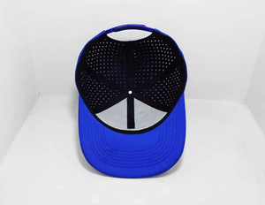 Oem Custom 6 Panel PVC Patch Logo <b>Waterproof</b> Gorras White Polyester Spandex Baseball Cap Laser Cut Hole Perforated Golf Dad <b>Hat</b> - Product Image 5