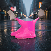 Couvre-chaussures imperméables en silicone extensibles, antidérapants, réutilisables, faciles à porter et à transporter pour l'extérieur, par temps nuageux et pluvieux