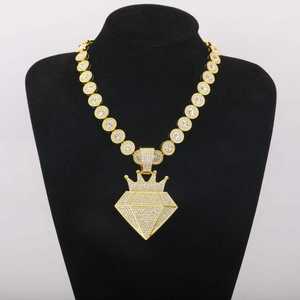 Premium Quality Luxury Cuban Link Diamond Chain <b>Necklace</b> with Heavy <b>Interlocking</b> Links for Daily Wear Gift Party Styling - Product Image 2