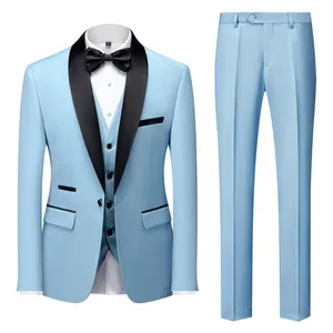 New Men's wedding Dress Suit Casual Business Work Suit 3 piece coat pant suits set for men