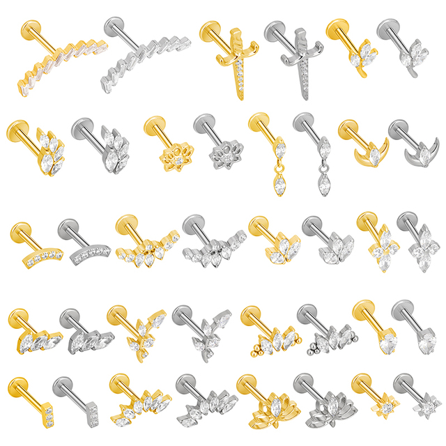 GZN Fashion Implant Grade ASTM F136 Titanium Helix Cartilage Earring Body Piercing Jewelry