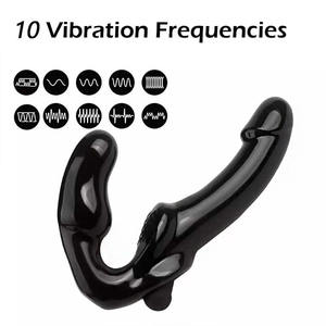 Fernbedienbarer Doppelseitiger <span class=keywords><strong>Dildo</strong></span> mit 10 Frequenzen, Dual-Vibratoren, Strap-On Penis Vibrator für Frauen, Erwachsenenprodukt, Sexspielzeug - Product Image 2