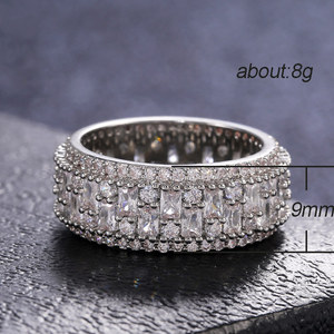 Anello Vintage Rettangolare Irregolare Unisex con Design Scintillante Intarsiato, Gioiello di Moda per Uso Quotidiano - Product Image 5