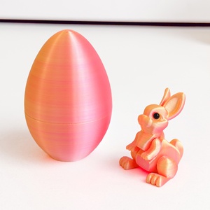 Ensemble de modèles d'œufs de lapin imprimés en 3D, décoration de Pâques, cadeau, œufs de lapin de Pâques en gros pour les fêtes - Product Image 1