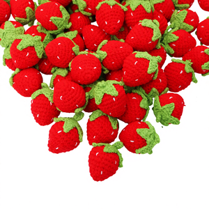 Ornements de poupées en laine tricotés à la main au crochet - Motifs de fruits en kaki, cacahuète, pomme - 31 cm-50 cm - Jouet en peluche tissé suspendu - Product Image 2