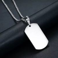 Collier pendentif personnalisé en acier inoxydable, gravé avec nom, logo ou ID, modèle 2026