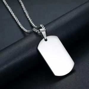 2026 Personalized Diy Custom Id <b>Name</b> Logo Engraved Blank Jewelry Stainless Steel Pendant Necklace - Product Image 2