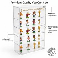 Présentoir de collection portable moderne multi-niveaux en acrylique pour figurines de mascotte, mini-trophées et objets de sport