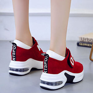 2022 جديد سميكة أسفل عارضة السيدات وسادة هوائية في الهواء الطلق أحذية الخريف الأزياء الصلبة اللون إسفين أحذية رياضية النساء - Product Image 3