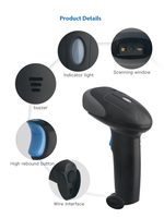Escáner de código QR portátil 1D 2D con cable USB inalámbrico 2,4G pistola de escaneo inventario de almacén supermercado uso ligero compatible con Android