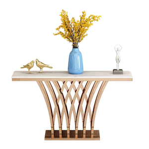 YSS Luxury Modern <strong>Console</strong> <strong>Tables</strong> Rose Gold Metal Entry <strong>Table</strong> with <strong>Marble</strong> for Home Furniture for Living Room or Hallway - Product Image 5