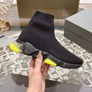 Zapatillas Retro Negras de Caña Alta para Mujer y Hombre, Transpirables, Suaves, Cómodas, con Plataforma y Cordones, Tipo Calcetín - Product Image 1