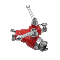 Diviseur d'eau 2 voies Type Y Taille 2.5 "x 1.5" x 1.5 "Répartiteur d'eau de bouche d'incendie avec vanne d'arrêt 2 voies/3