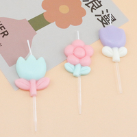 Niedliche Blumenförmige Geburtstagskerzen Tulpen-Blumen-Kuchendekoration Kerzen in Pastellfarben Partykerzen für Geburtstagstorten-Dekoration