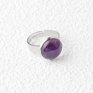 Anillos Ajustables de Acero Inoxidable para Mujer, con Incrustaciones de Cuarzo Rosa y Amatista, Joyería con Cabujón de Piedras Preciosas Naturales - Product Image 6