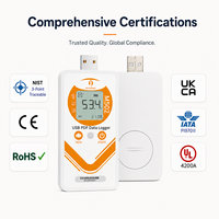 Enregistreur de température USB Thermo-hygromètre Haute Précision en Plastique OEM/ODM IP66 Durable 120 Jours Enregistreur de Données Haute Température