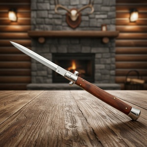 มีดพกพา AKC อิตาลี รุ่น OK-4024 OEM ผลิตตามสั่ง ขนาด 13 นิ้ว ใบมีดตายตัว สำหรับป้องกันตัว ตั้งแคมป์กลางแจ้ง มีดพกพาสไตล์มาเฟียอิตาลี - Product Image 1