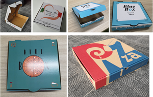 Boîtes à pizza hexagonales brunes imprimées de logo personnalisé recyclé bon marché - Product Image 5