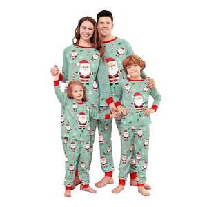 Ensemble de pyjamas de Noël assortis pour la famille, imprimé pingouin rose, manches longues, coton, vêtements d'hiver pour adultes et enfants, orientés vers l'exportation - Product Image 5