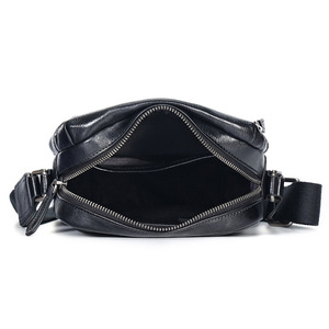 Men's Genuine Leather Shoulder <b>Bag</b> Black Large Capacity Crossbody <b>Bag</b> For Leisure Travel - Product Image 3