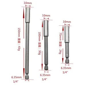 送料無料磁気1/4六角電動ドライバーヘッドハイパワーロッドツールエクステンションロッド6.35mmスリーブクイックアダプターピース/セット