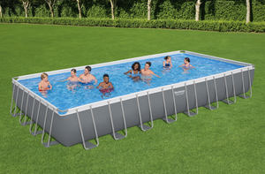 <span class=keywords><strong>Piscina</strong></span> Familiar Rectangular de PVC <span class=keywords><strong>para</strong></span> Exteriores, Ultra Grande, con Marco de Acero, Bomba de <span class=keywords><strong>Filtro</strong></span>, Capacidad de 52,231 L, Modelo 56623 - Product Image 3