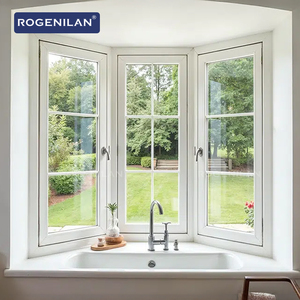 Rogenilan Cuisine résistante aux ouragans Fenêtre en <span class=keywords><strong>baie</strong></span> à la française Design Grain de bois Ferme Fenêtres à battant Aluminium Verre - Product Image 1