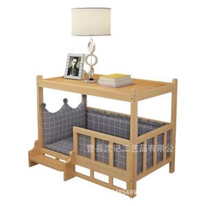 Wooden Pet Bed Rectangle Elevated With <b>Mat</b> For <b>Cats</b> And Dogs All Seasons Use - Product Image 3