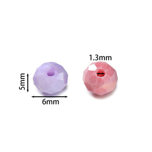 Perles en verre cristal 6mm, rondes et plates, couleur bonbon, pour la fabrication de bracelets, accessoires de bijoux DIY - Product Image 2