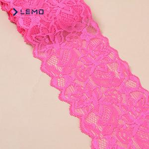 Tissu en dentelle africaine, tissu en dentelle brodée, tissu jacquard à motifs floraux, tricoté élastique pour robes de mariée et sous-vêtements - Product Image 5