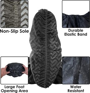 Couvre-chaussures jetables noirs jetables antidérapants Couvre-chaussures jetables non tissés Grands chaussons Couvre-chaussures - Product Image 5