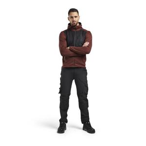 BLAKLADER - 354025335999XS Sudadera con capucha con cremallera larga Rojo quemado/Negro-EAN 7330509868911 WORK HOODIES - Product Image 3