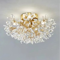 Plafonnier LED en cristal moderne de luxe en laiton de haute qualité, style nordique, décoratif, pour salon, lampe murale
