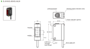 เซนเซอร์โฟโตอิเล็กทริคสีกลางดีไซน์เพรียวบาง ZL-B12การติดตั้งที่แม่นยำการตรวจจับวัตถุร้อน - Product Image 3