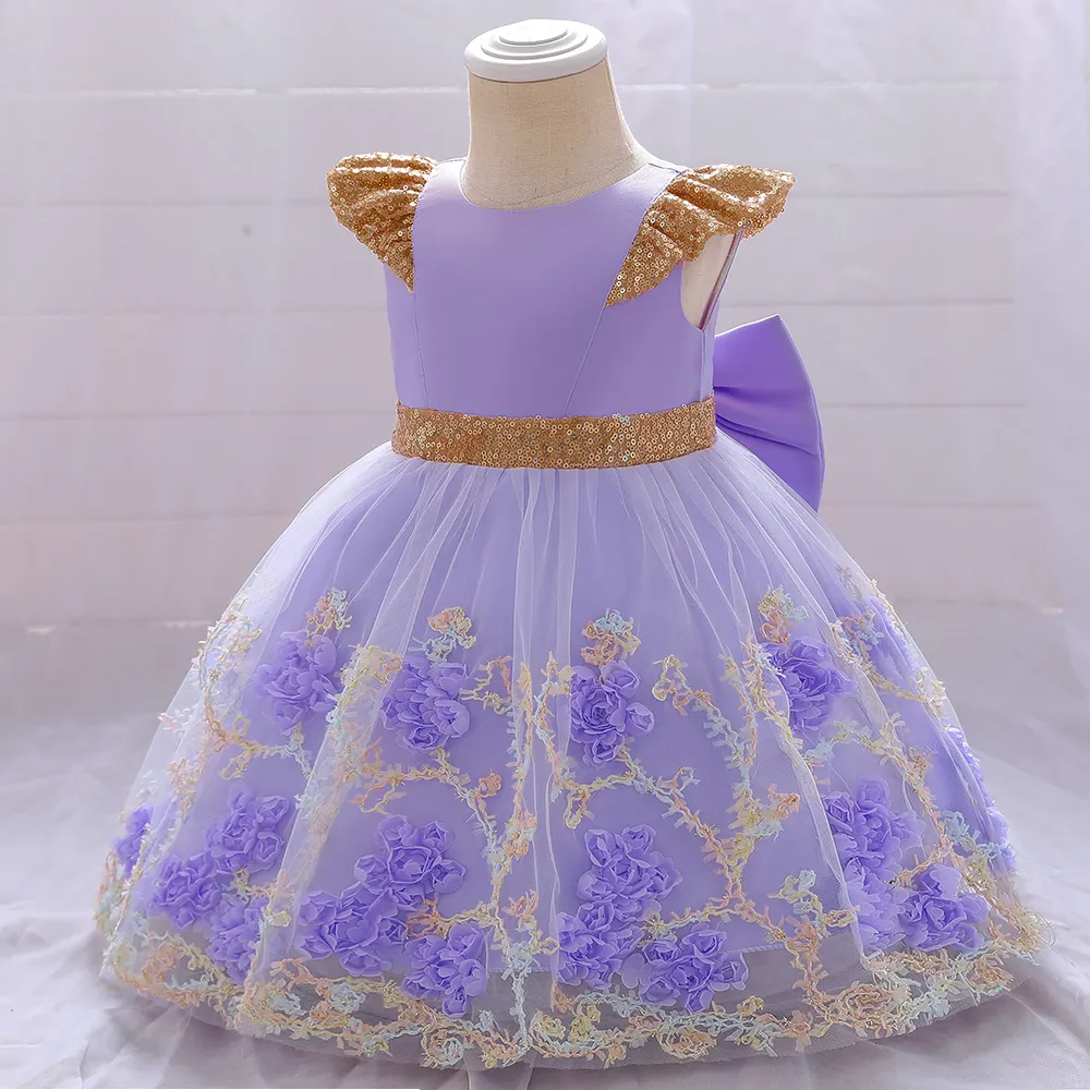 MQATZ New Born Baby Girl Kid Children Baptism Dress Kids Princess Party Dress Up For 1 Years Old L2021XZ