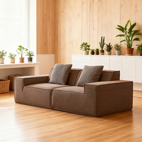 Sofá Cama Tapizado de Dos Plazas con Diseño Moderno para Sala de Estar, Conjunto de Relajación sin Estructura