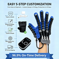 Guantes de Rehabilitación Robótica Carevo Directo de Fábrica, Masajeador de Manos con Control de Tiempo, Batería Integrada, Recargable por USB, OEM/ODM
