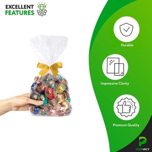 ถุงพลาสติกใส 5x3x15 นิ้ว แบบมีฐาน ชนิด LDPE เกรดอาหาร สำหรับบรรจุของขวัญ ขนม 100 ใบ - Product Image 4