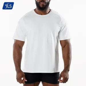 YLS 2023 New Brand Clothing Gym Shirt Men Fitness Running Tees Men O-Neck Cotton Bodybuilding Top Gym