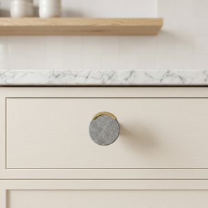 AK Brass Marble and Metal <b>Wardrobe</b> Knob Grey & Gold Finish Decorative Handle For Dresser Cabinet Furniture <b>Hardware</b> - Product Image 4