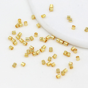 14K/18K gold-plated copper positioning tube, fixing <b>clip</b> for flat beads and loose beads, DIY handmade beading finishing and - Product Image 1