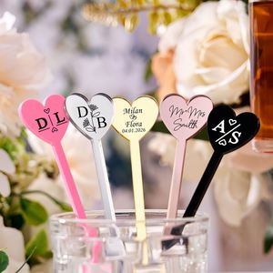 Agitadores de Bebidas de Acrílico Personalizados, Palitos para Agitar Cócteles Personalizados para Bodas, Fiestas y Eventos Especiales, Decoración para Bebidas - Product Image 1