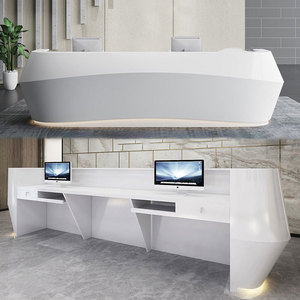 Custom Designs Office Hotel Front <b>Desk</b> Counter Modern Office Furniture Modern Style Clear <b>Small</b> Office Reception Factory Sales - Product Image 5