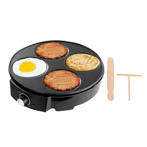 Plancha eléctrica multifuncional antiadherente de 35x9x38cm con cuatro zonas para cocinar panqueques, crepes, huevos y asar. - Product Image 5