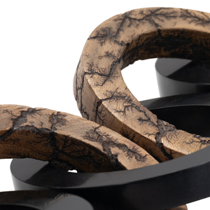 Scultura a catena in legno e resina per decorazioni domestiche, espositore per bagno, soggiorno, ufficio, scaffali e mensole - Product Image 4
