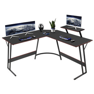 Ajunion 51.3 "góc máy tính bàn với đèn LED chơi Game bàn Ergonomic màn hình đứng phong phú lưu trữ hoàn hảo cho nhà - Product Image 1