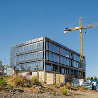 Bâtiment de bureaux en structure acier, conception modulaire résistante aux séismes, faible coût d'entretien, grande portée, bureau et laboratoire