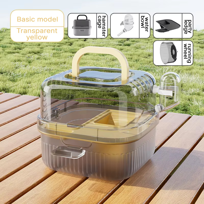 Cage jaune de hamster de sucrerie (roue courante de luxe de conducteur de l'eau)