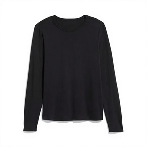Camiseta de Manga Larga con Cuello Redondo para Mujer, Mezcla de Algodón Suave, Estilo Casual, Fabricante de Ropa OEM ODM, Proveedor Mayorista - Product Image 2